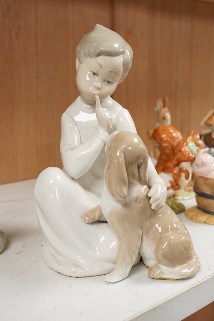 A collection of five Lladro figures, largest 24cm high